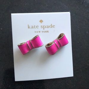 Kate Spade bow earrings. Pink color.